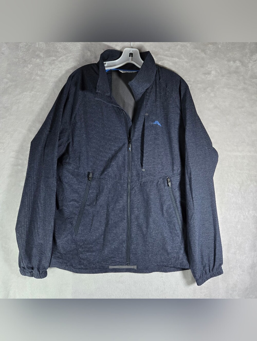 Tommy Bahama IslandZone On Par Pro Jacket Size L Belmont Dark Blue Full Zip